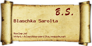 Blaschka Sarolta névjegykártya